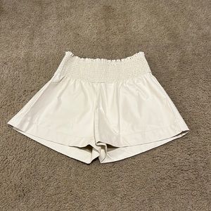 White Leather shorts